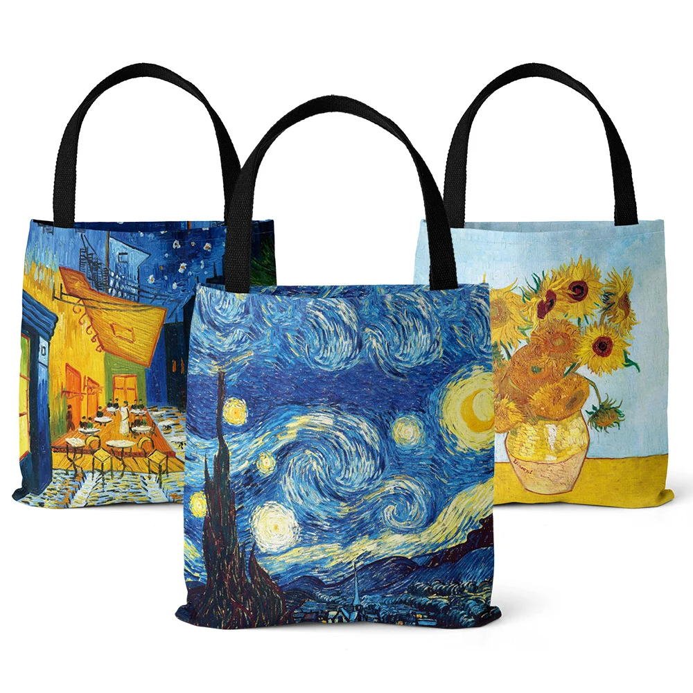 2025 New Van Gogh Starry Night Oil Painting Tote Bag