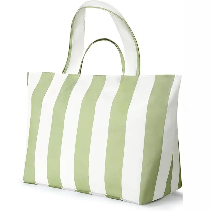 Black Large Sized Canvas Shopping Tote Bag With White Dots