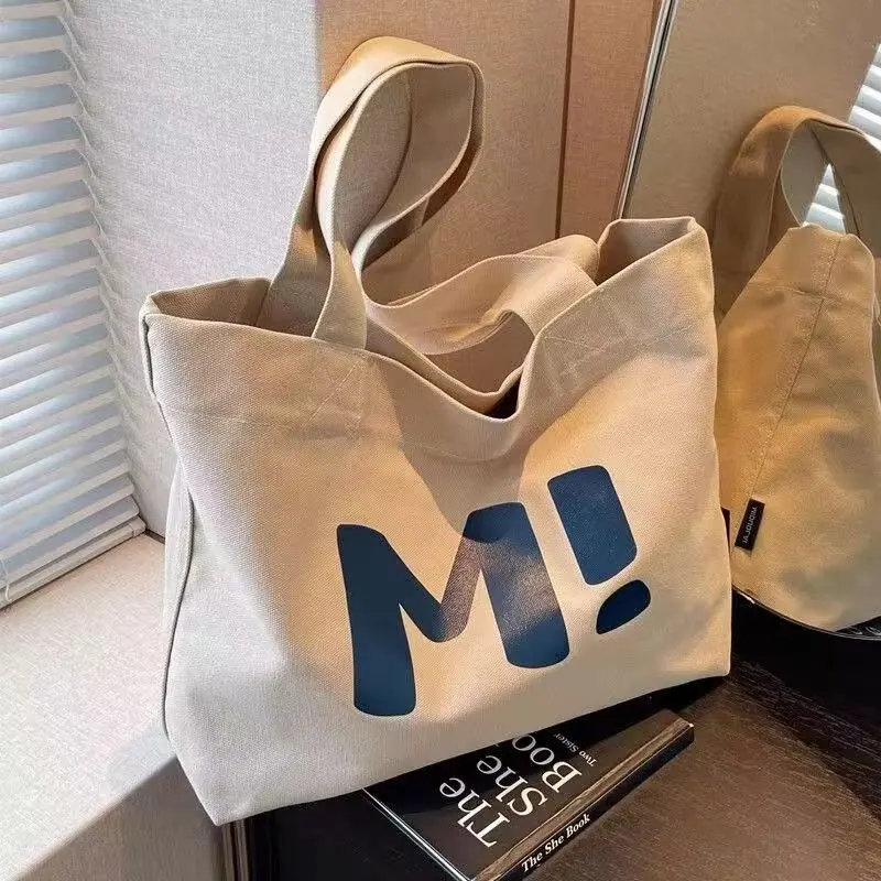Canvas Bag Large Capacity Sturdy Suitable For Supermarket Shopping Simple