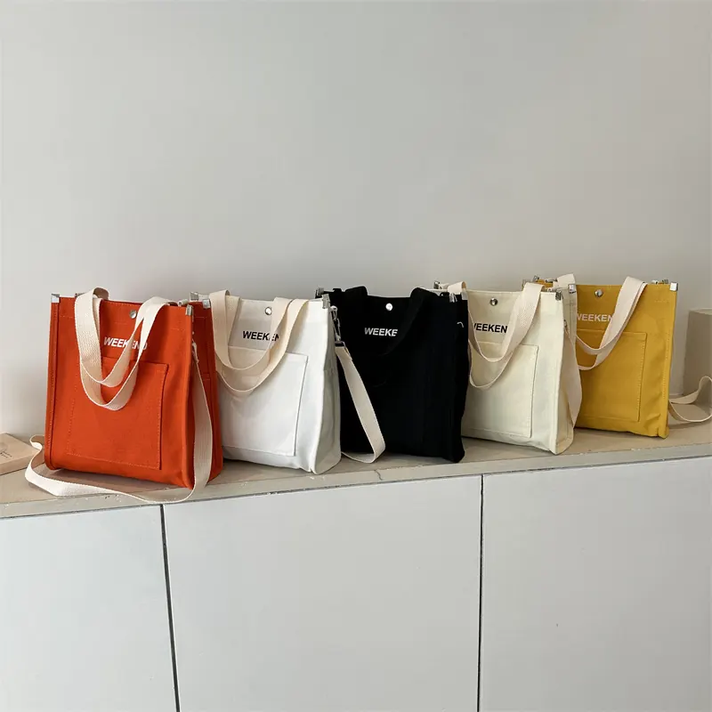Canvas Bag Women Small Crossbody Bag Casual Letter Shaped Tote