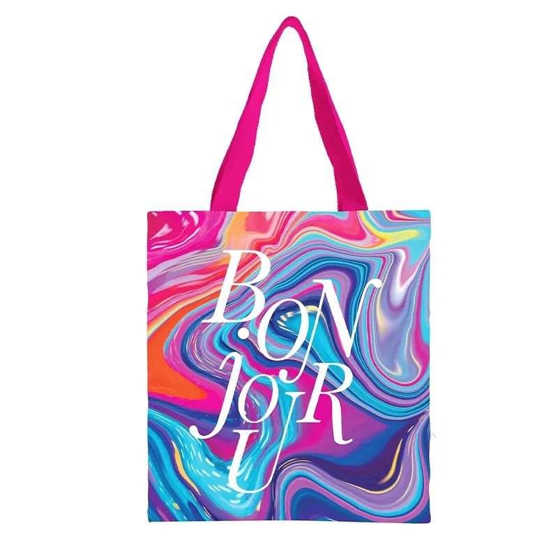 Canvas Tote Bag For Women Magnetic Closure Open Interior Pocket