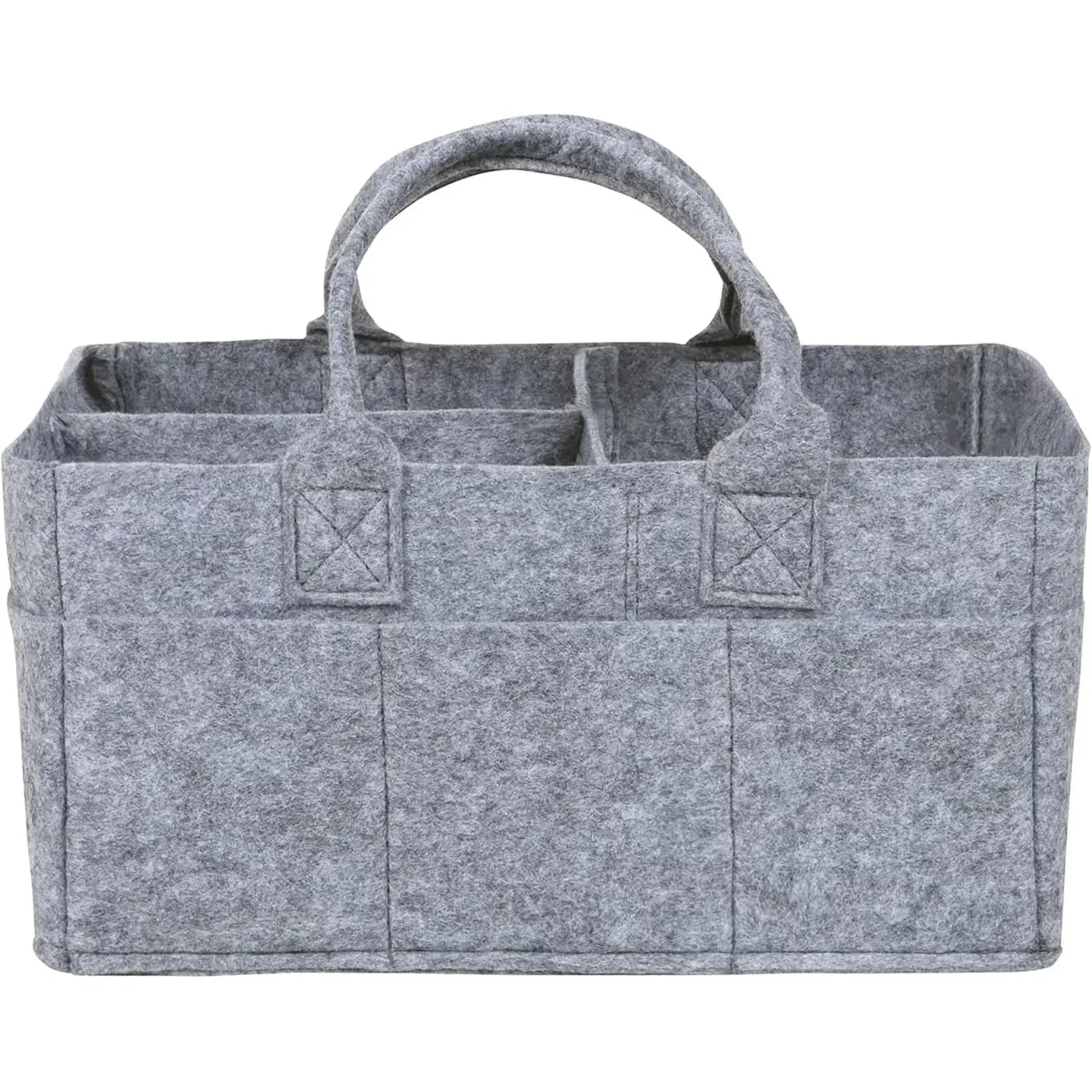 Collapsible Light Gray Felt Storage Bag Divided Design To Keep
