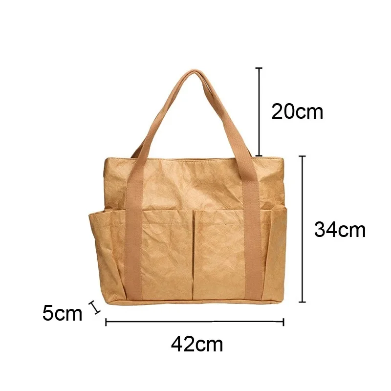 Dupont Paper Shopping Bag Waterproof Handbags Shoulder Bags Washable Kraft