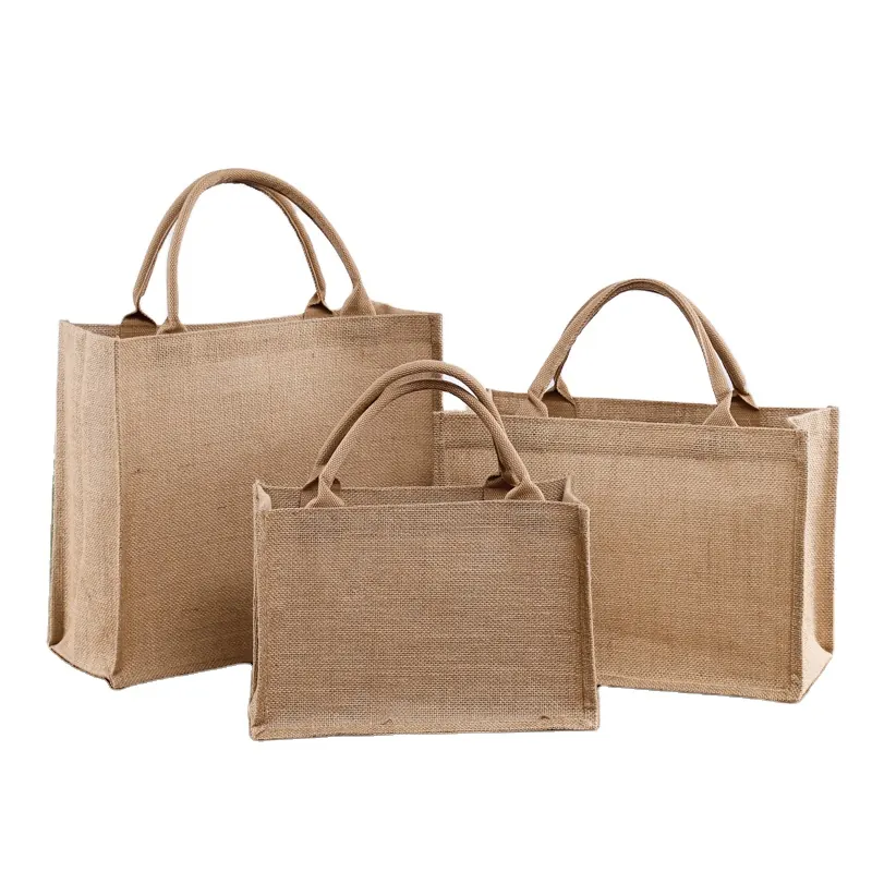 Eco Friendly Reusable Jute Shopping Bag With Custom Logo