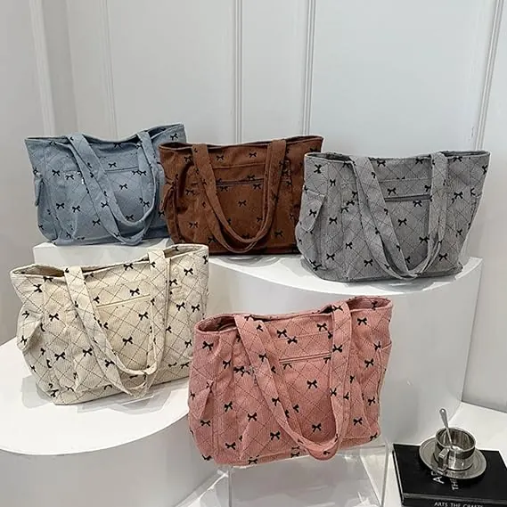 Korean Style Stretch Cotton Canvas Tote Bag 2025 Summer