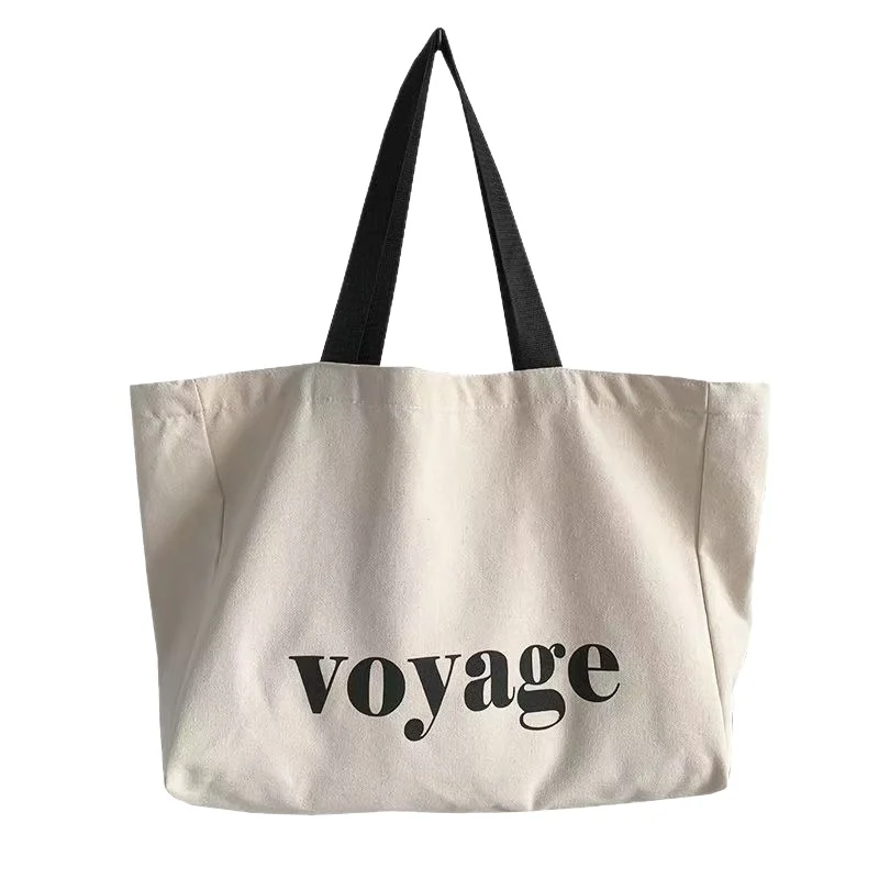 Custom Printed Logo Cotton Canvas Tote Bag Blank Pain Shoulder
