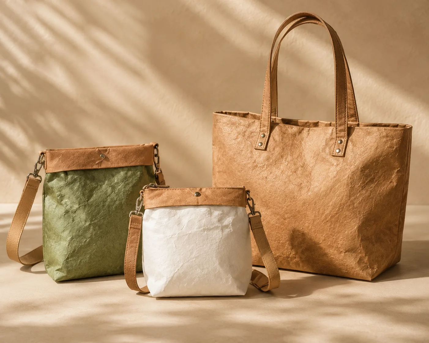Washable Tyvek bags in three colors